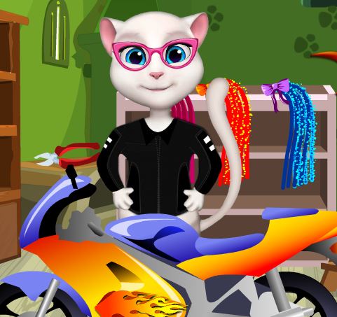 Jeu Angela et sa moto
