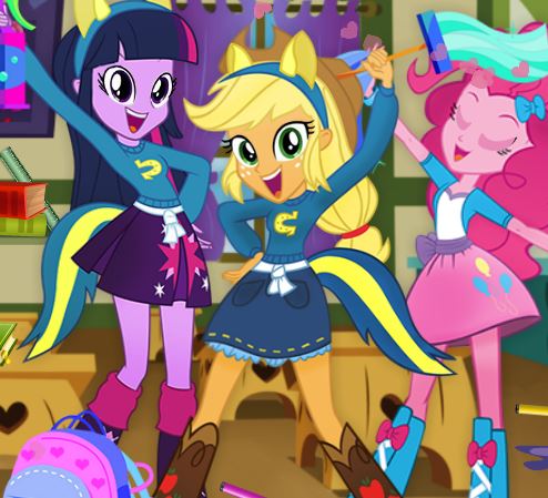 Jeu Equestria Girls nettoient l ecole
