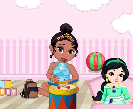 Jeu Bebe princesse au jardin d ecole