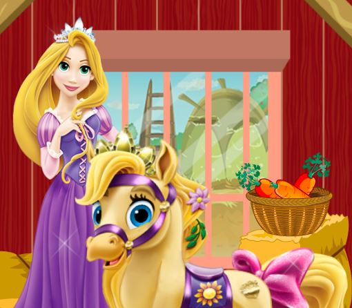 Jeu Raiponce s occupe de son cheval