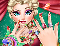 Jeu Manicure de Noel pour Elsa reine des neiges