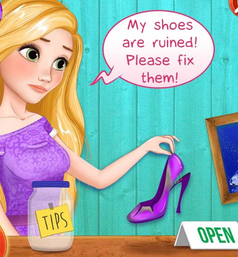 Jeu Cendrillon et sa boutique de chaussure
