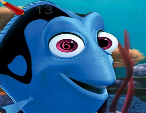 Jeu Les numeros caches de trouver Dory
