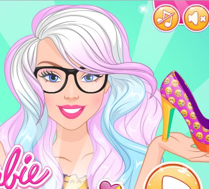 Jeu Barbie et ses chaussures emojis