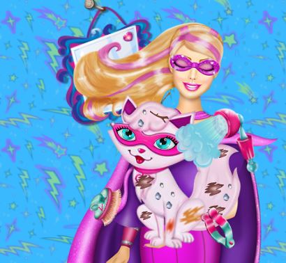 Jeu Super chat barbie au bain