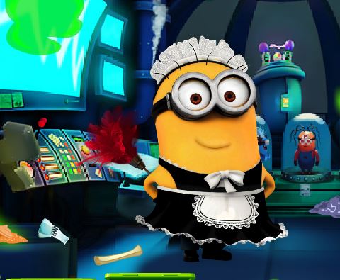 Jeu Minion nettoie son lab