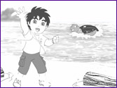 Jeu Coloriage Diego plage