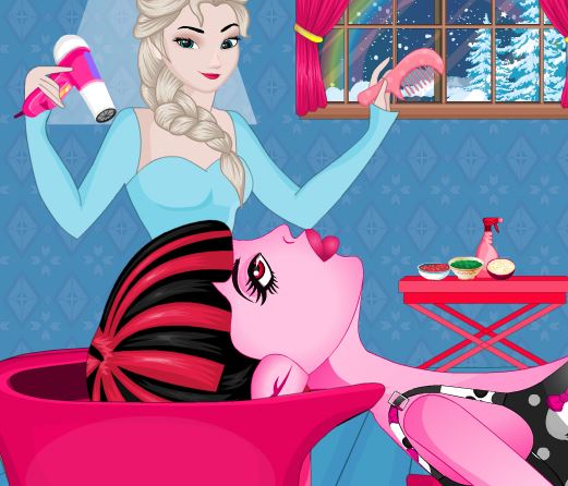 Jeu Draculaura au salon de Elsa