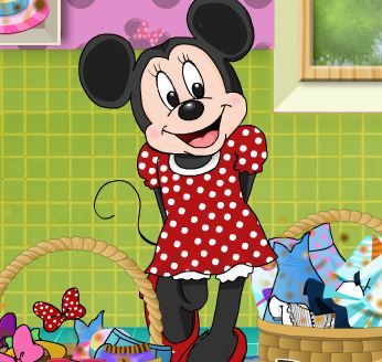 Jeu Minnie lave les vetements