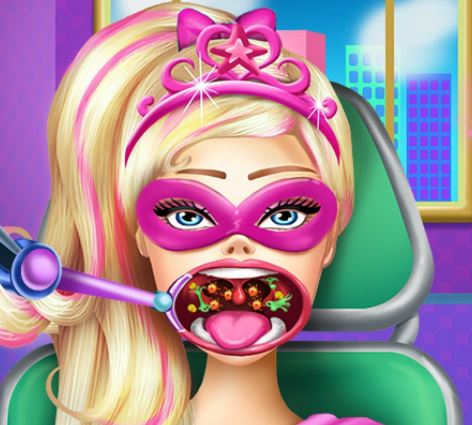 Jeu Super barbie au docteur pour la gorge