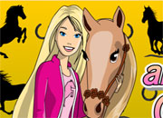 Jeu Barbie fait de l'équitation