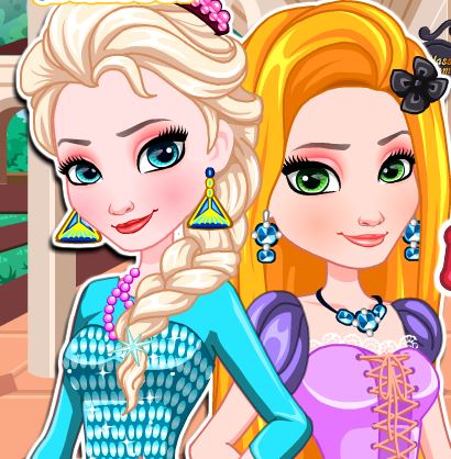 Jeu Elsa et Raiponce tenue similaire