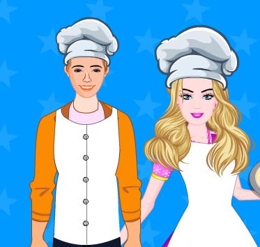 Jeu Barbie et Ken preparent une pizza