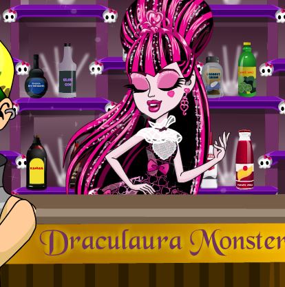 Jeu Draculaura derriere le bar