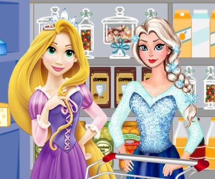 Jeu Elsa et Raiponce au marche