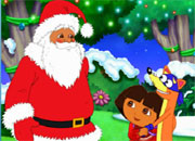 Jeu Père noel et Dora puzzle