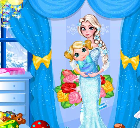 Jeu Nettoyage de la chambre du bebe de Elsa