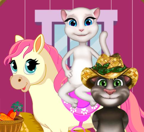 Jeu Tom et Angela a cheval