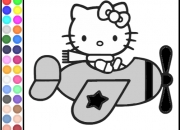 Jeu Coloriage Kitty Avion