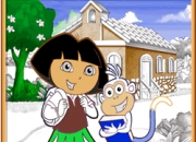 Jeu Dora coloriage école