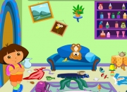 Jeu Dora nettoie son salon